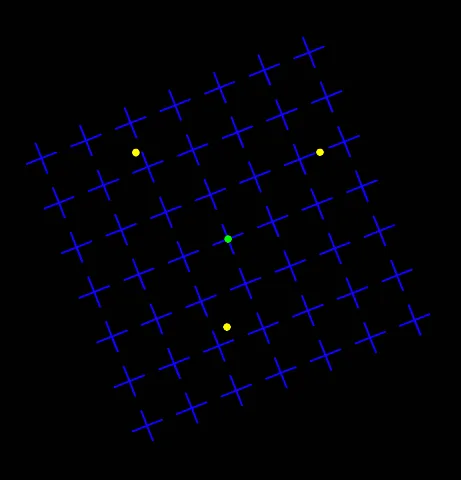Blue squares turning clockwise animation.