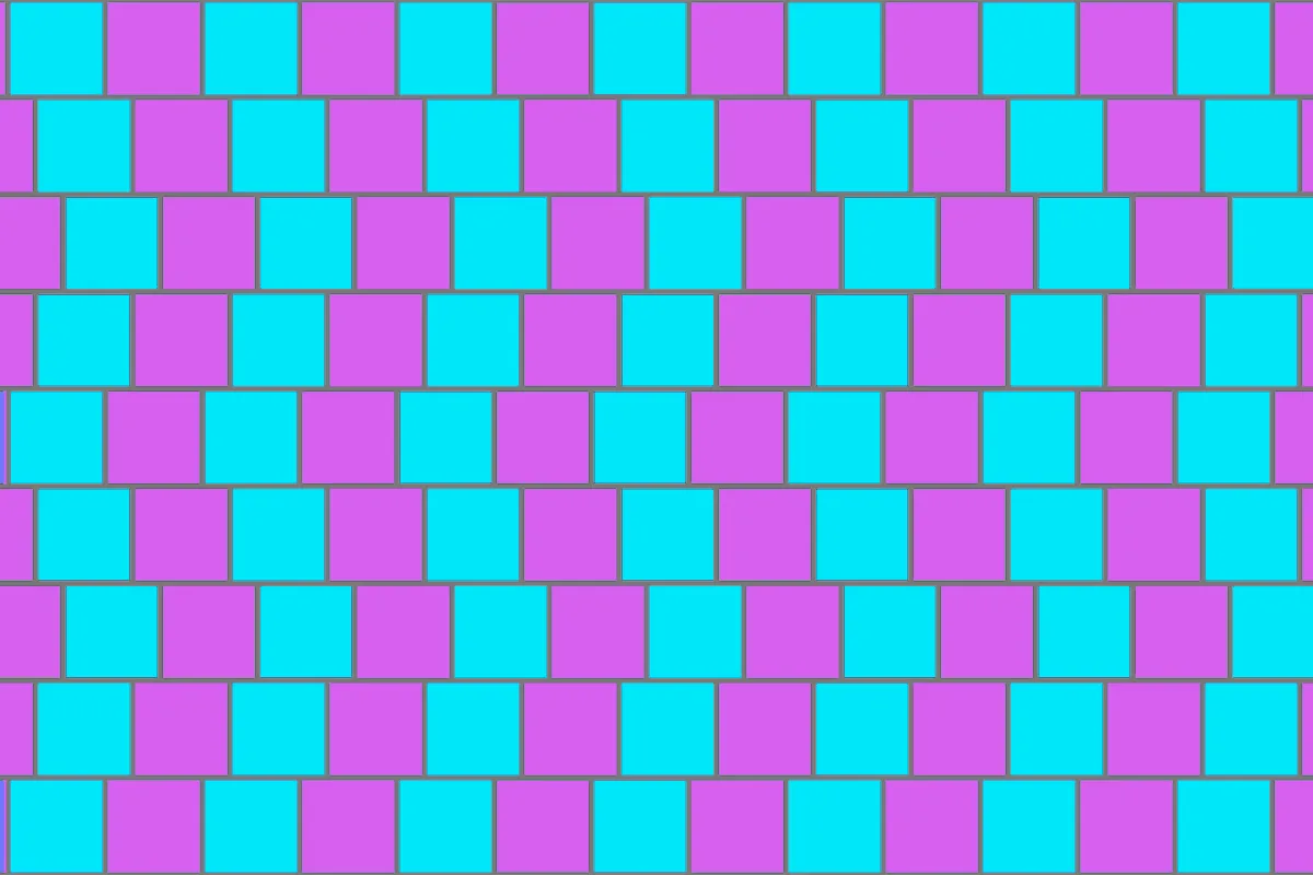 Series of alternativing coloured staggered squares.