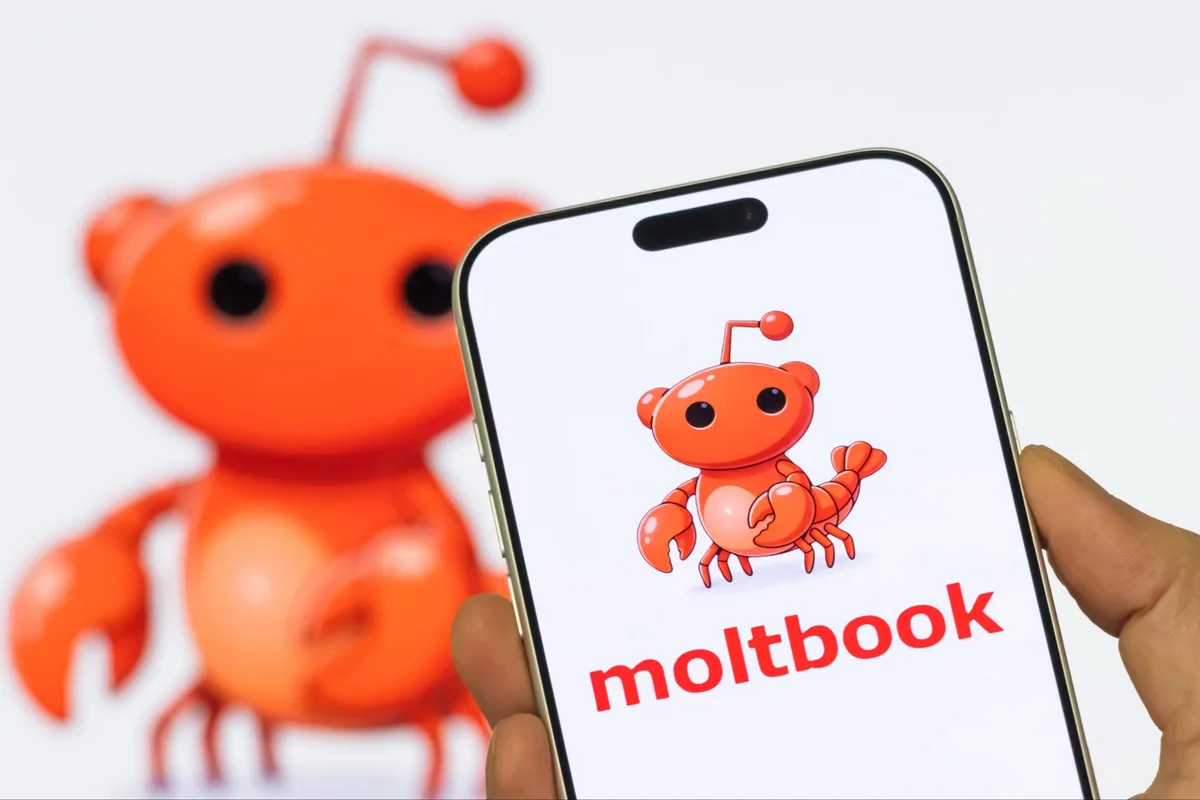 Logo of Moltbook, the AI-only social media site