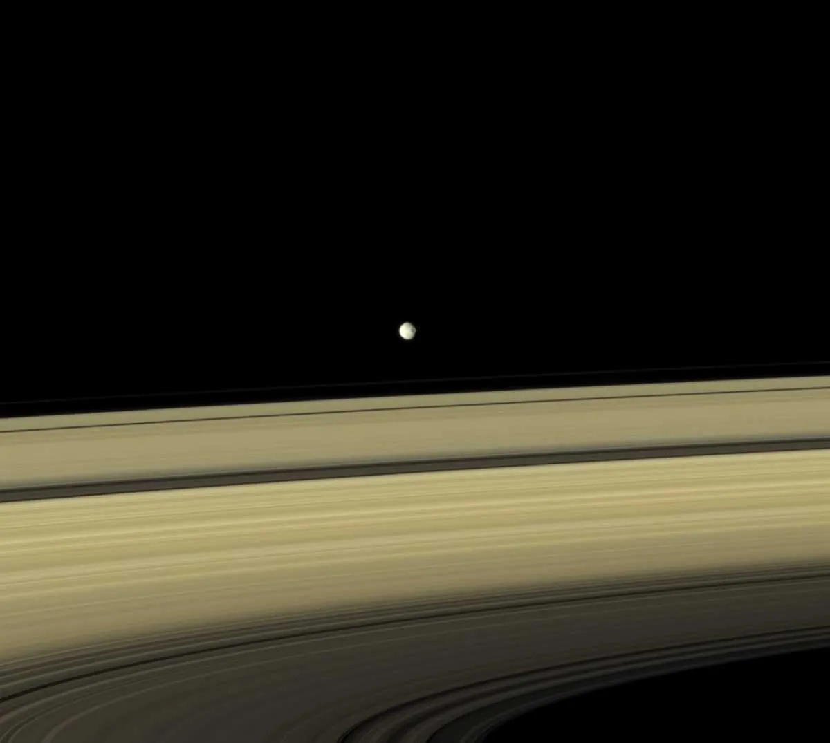 Saturn moon Mimas © NASA Saturn moon Mimas © NASA