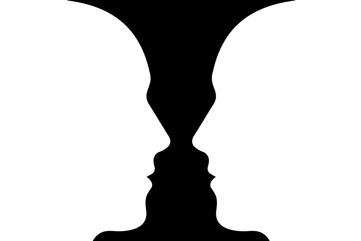 Two opposing faces or a vase.